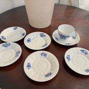 Royal Copenhagen plates and one matching cup and saucer